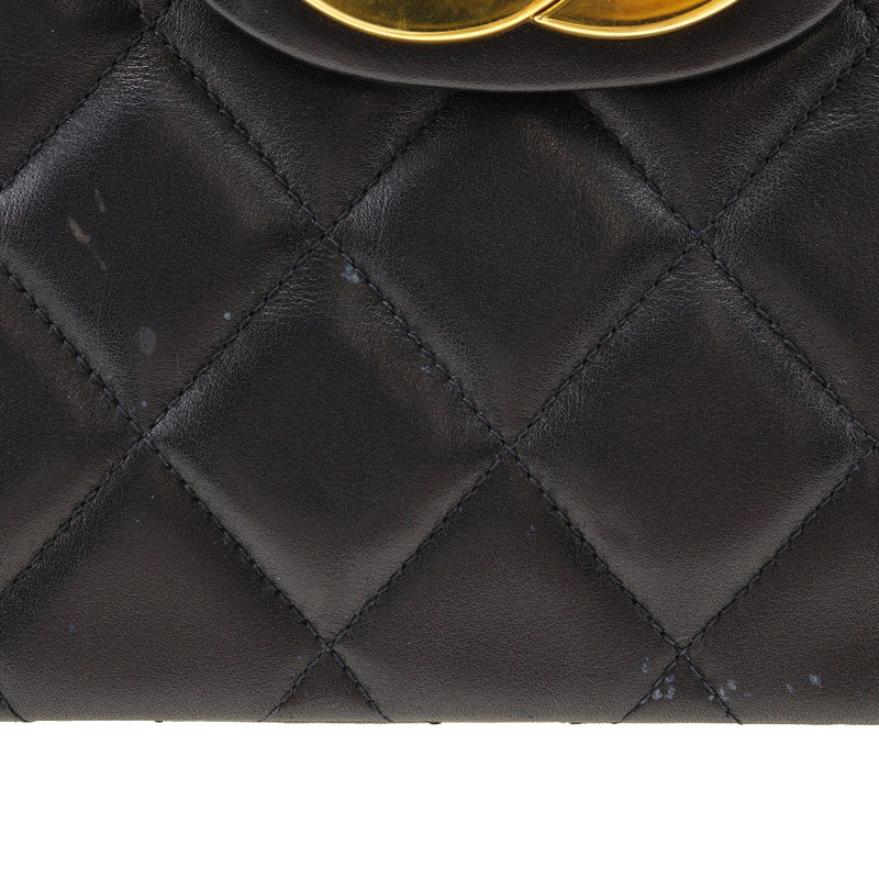 [Chanel] Chanel 
 Decamatrasse 34 Sac à bandoulière 
 Épaule à double chaîne Ramskin Black Diagonal épaule suspendue A4 Turn Lock Big Matelasse34 dames