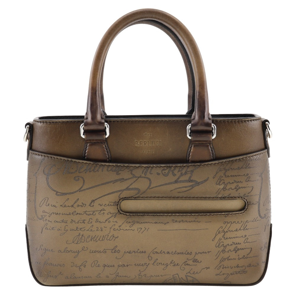 ベルルッティ トゥジュール 全面スクリット柄 カリグラフィ ブラウン