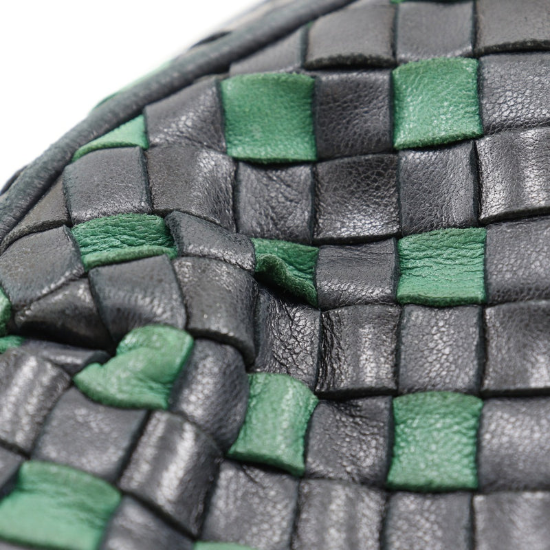 [Bottegaveneta]BOTTEGA VENETA Intrecciato Bolso de hombro pantorrilla negro/verde diagonal sujetador intreciato damas