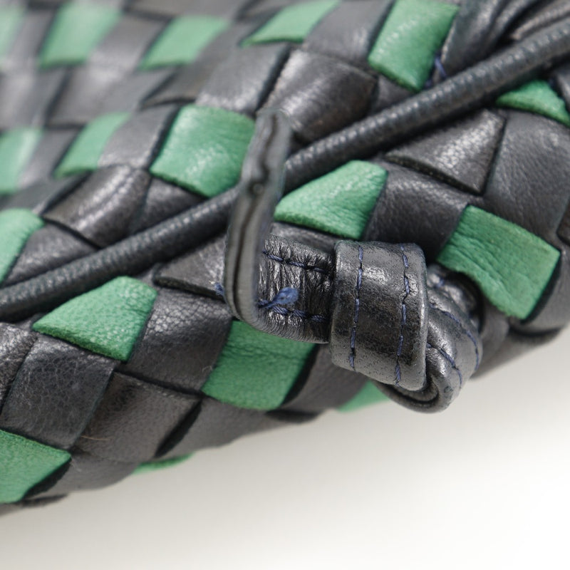 [Bottegaveneta]BOTTEGA VENETA Intrecciato Bolso de hombro pantorrilla negro/verde diagonal sujetador intreciato damas