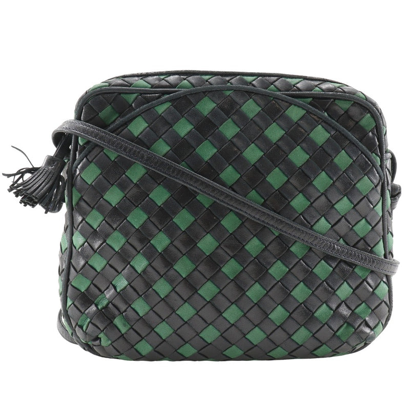 [Bottegavenneta] Bottega Veneta Intrecciato Sac à épaule COULAGE NOIR / VERTE FITAGNE INTRÉCCIATO MÉDE