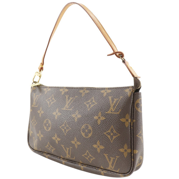 [路易威登]LOUIS VUITTON
 pochetteAccessoires 小袋 
 附件袋M51980会标帆布茶AR0998雕刻拉链pochette accessoires女士