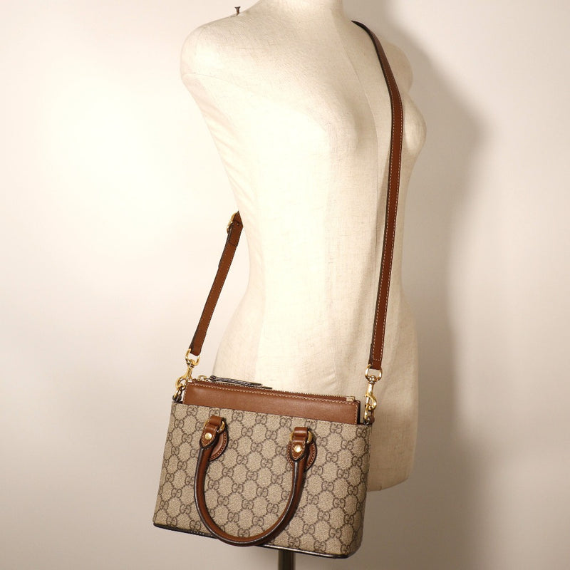 [Gucci] Gucci 2Way肩部手提包453177 GG Sprom Canvas米色对角线手提包2Way A5 fastener 2 fastener 2Wayshoulder Ladies b-rank