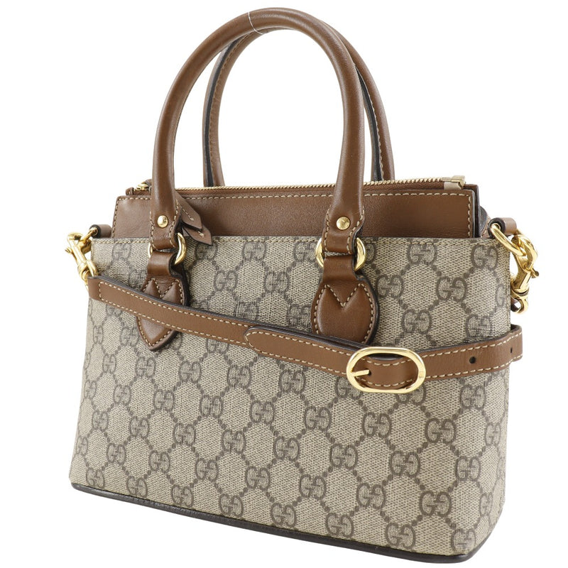 [Gucci] Gucci 
 2Way肩部手提包 
 453177 GG Sprom Canvas米色对角线悬挂手袋2Way A5紧固件2Wayshoulder女士B级