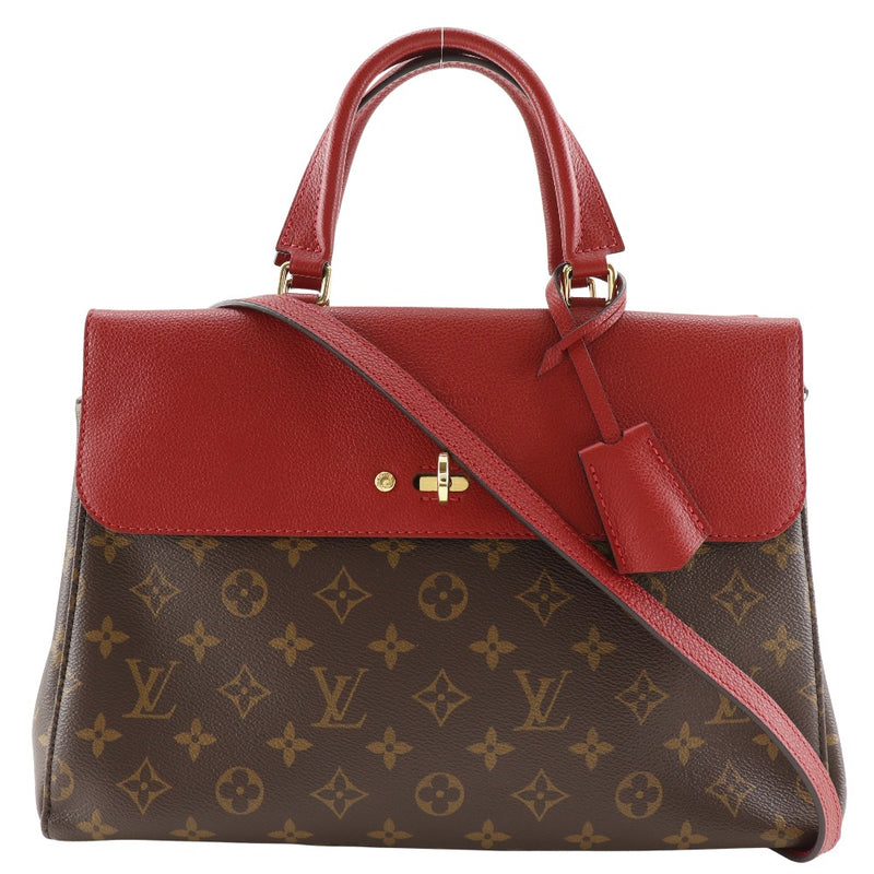 [Louis Vuitton] Louis Vuitton Venus Handbag Handbag 2way épaule M41738 Monogramme Canvas Three Tea / Red SR3157 Gravure épaule à mains