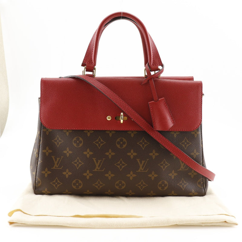 [Louis Vuitton] Louis Vuitton Venus Handbag Handbag 2way épaule M41738 Monogramme Canvas Three Tea / Red SR3157 Gravure épaule à mains