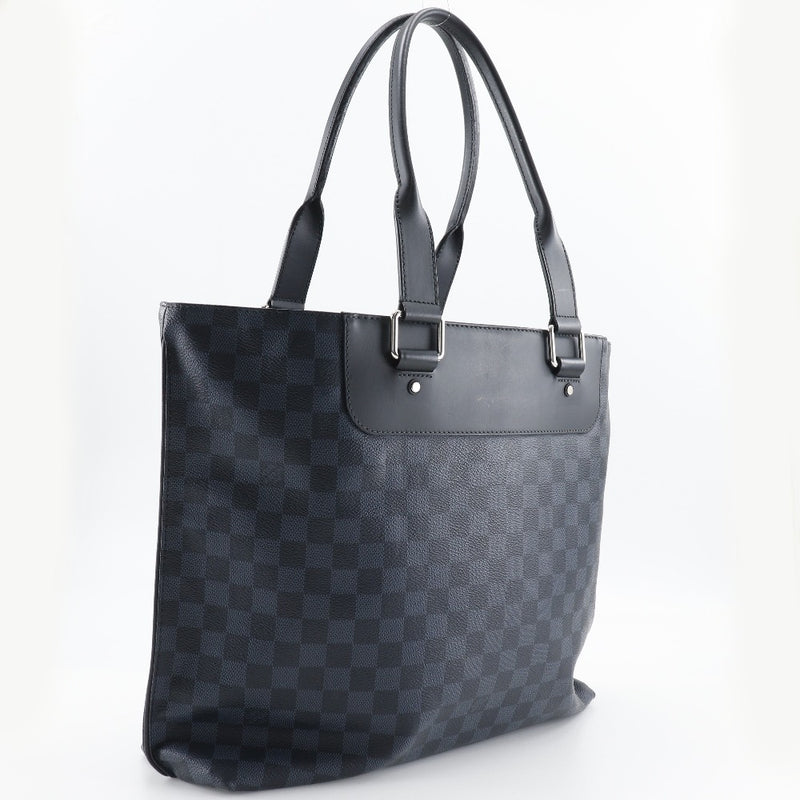 【LOUIS VUITTON】ルイ・ヴィトン
 カバヴォワヤージュ トートバッグ
 N41397×ダミエコバルト 黒/青 DU1165刻印 肩掛け 手提げ A4 オープン Cabavayage メンズ