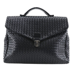 [BotTegaveneta]BOTTEGA VENETA Intrecciato Business bag briefcase Calfskin Black handbag A4 flap Intrecciato Men's