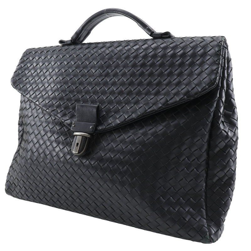 [BotTegaveneta]BOTTEGA VENETA Intrecciato Business bag briefcase Calfskin Black handbag A4 flap Intrecciato Men's