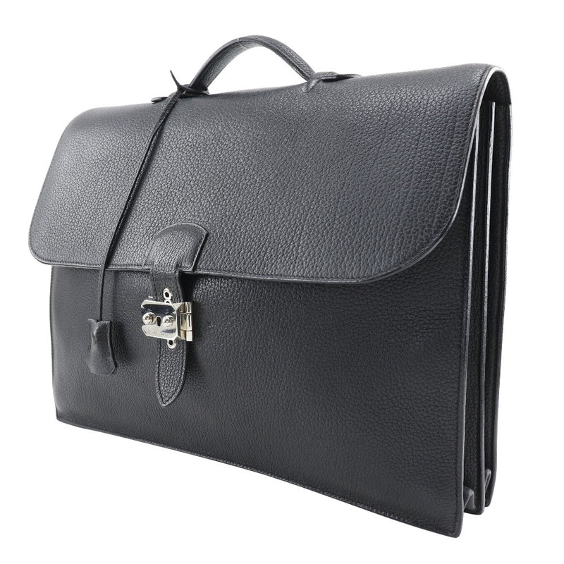 [Hermes] Hermes SacADEPESH 41 MEDIO DE BOLSO DE NEGOCIOS TORYON LEMANCE NEGRO □ G -Angravado a mano A4 Pachinko Sac Adepeche 41 Hombres