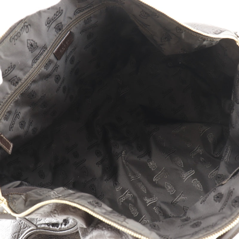 [Gucci] Gucci随身携带Duffel Boston Bag 206500 Shima Leather Tea Square肩膀不动