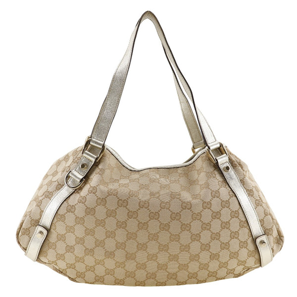 [Gucci] Gucci Tote Bag 130736 GG Canvas Beige Homodos de hombro A5 Botón Snap Ladies