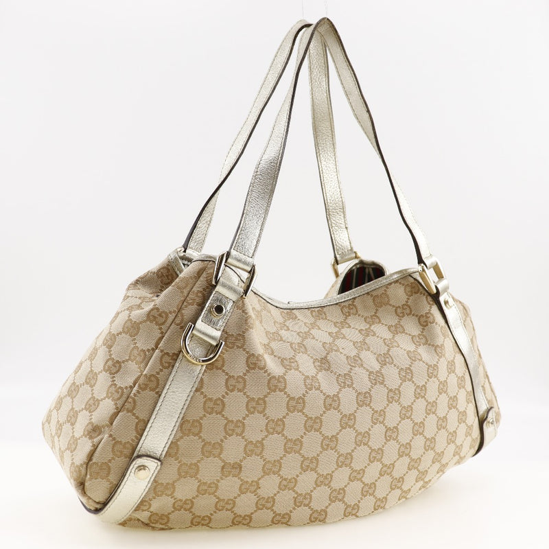 [GUCCI] Gucci 
 Tote Bag
 130736 GG canvas beige shoulder handbag A5 snap button ladies