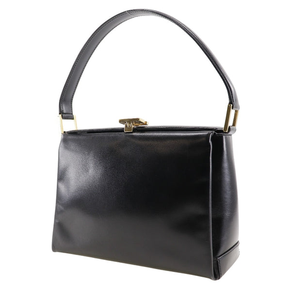 [Gucci] Gucci 
 Antiguo bolso de Gucci 
 Flap de manejo negro de cuero Viejas Gucci Damas