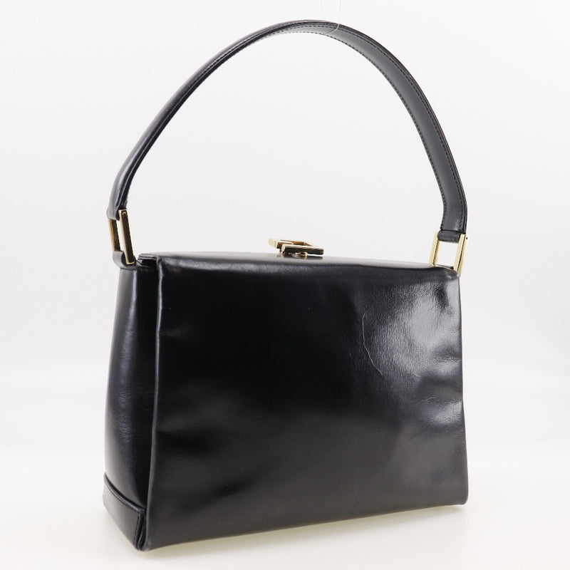 [Gucci] Gucci 
 Antiguo bolso de Gucci 
 Flap de manejo negro de cuero Viejas Gucci Damas