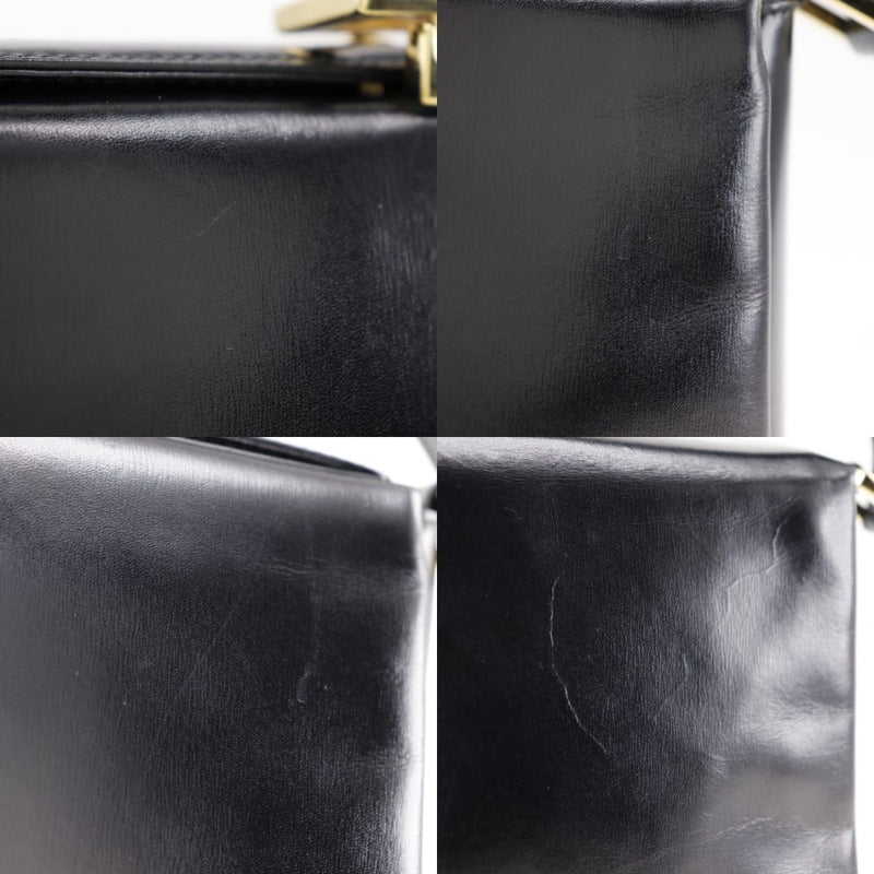 [GUCCI] Gucci 
 Old Gucci handbag 
 Leather Black Handsage Flap Old Gucci Ladies