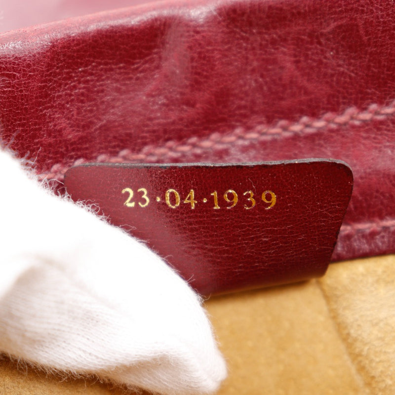 [GUCCI] Gucci Old Gucci Clutch Bag Business Bag Micro GG 23.04.1939 Canvas xCalfskin Bordeaux A5 Snap button OLD GUCCI Ladies B-Rank