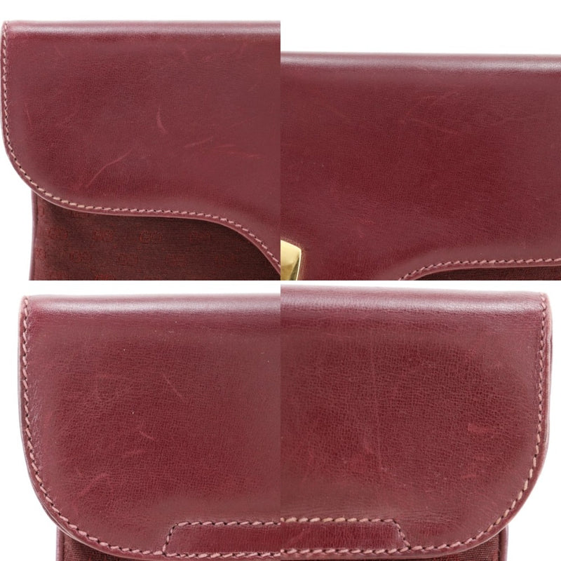 [GUCCI] GUCCI OND GUCCI CRUTTY SAC Deuxième sac Micro GG 23.04.1939 Canvas X CALF Bordeaux A5 Button Snap Old Gucci Ladies B-Rank