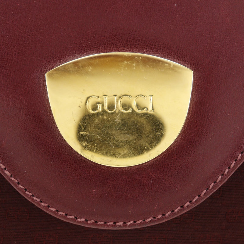 [Gucci] Gucci 
 Vieja bolsa de embrague de Gucci 
 Segunda bolsa Micro GG 23.04.1939 lienzo x ternero Burdeaux A5 Botón Snap Old Gucci Ladies B-Rank