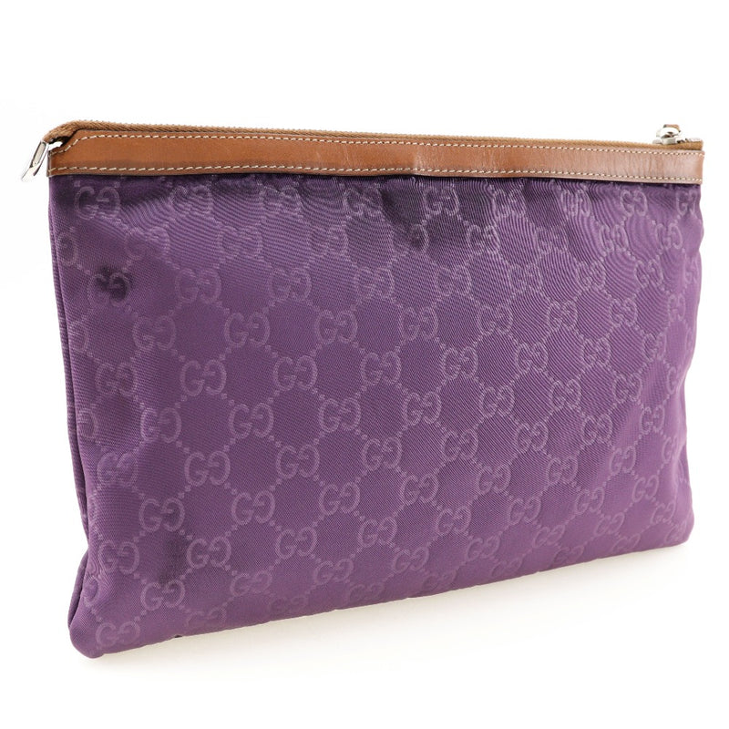 [GUCCI] Gucci Pouch Clutch Bag 286209 × GG Nylon Purple A4 Fastener Pouch ladies