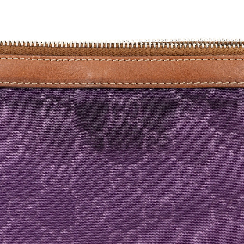 【GUCCI】グッチ
 ポーチ クラッチバッグ
 286209×GGナイロン 紫 A4 ファスナー Pouch レディース