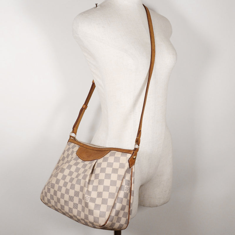 【LOUIS VUITTON】ルイ・ヴィトン
 シラクーサPM ショルダーバッグ
 N41113 ダミエアズールキャンバス 白 SP0171刻印 斜め掛け ファスナー Siracusa PM レディース