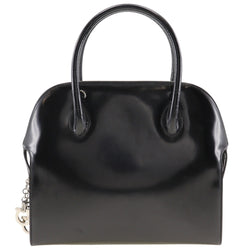 [Salvatore Ferragamo] Salvatore Ferragamo Ganchini Handbag BW-216653 ENAMEL Black Handscape A5 Double Zancini Ladies