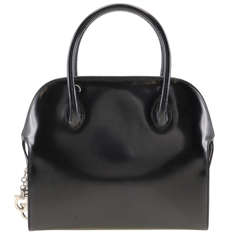 [Salvatore Ferragamo] Salvatore Ferragamo Gancini Bolso BW-2166653 Manejo negro de esmalte A5 Doble Zancini Damas