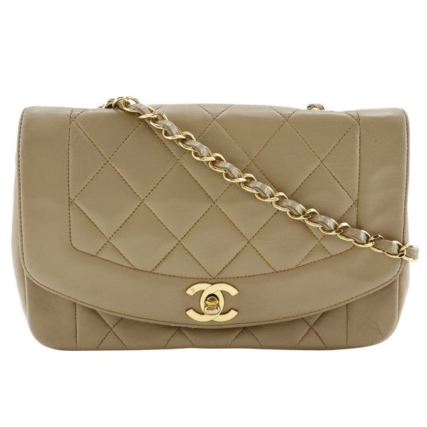 [CHANEL] Chanel 
 Diana Shoulder Bag
 ChainShoulder Matelasse Lambskin beige diagonal turn lock diana ladies rank