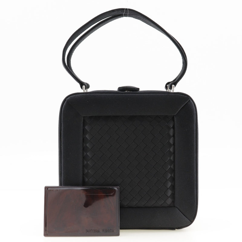 [BotTegaveneta]BOTTEGA VENETA Intrecciato Handbag party bag Satin Black Hand Product Snap button Intrecciato Ladies A-Rank