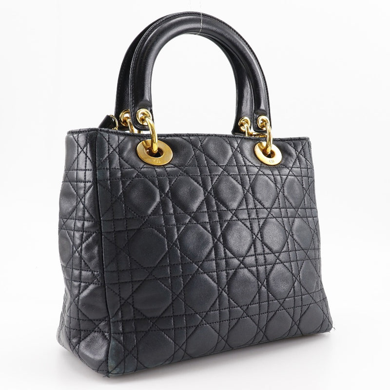 [Dior] Christian Dior 
 Lady Dior Handbag 
 KANAGE 2WAY HOMBO RUMSKIN HOMBO NEGRO Handal 2way A5 Sporter Lady Dior Ladies