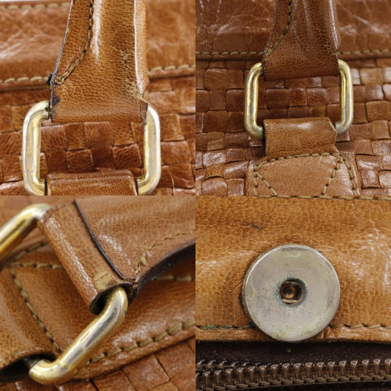 [Fendi] Fendi bolso trenzado bolso de cuero de cuero bolso de hombro A4 Botón Snap Botón Damas