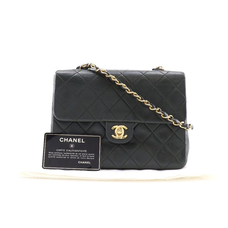 [CHANEL] Chanel ChainShoulder Shoulder Bag Matelasse Lambskin Moss Green Diagonal Turn Lock CHAINSHOULDER Ladies A Rank