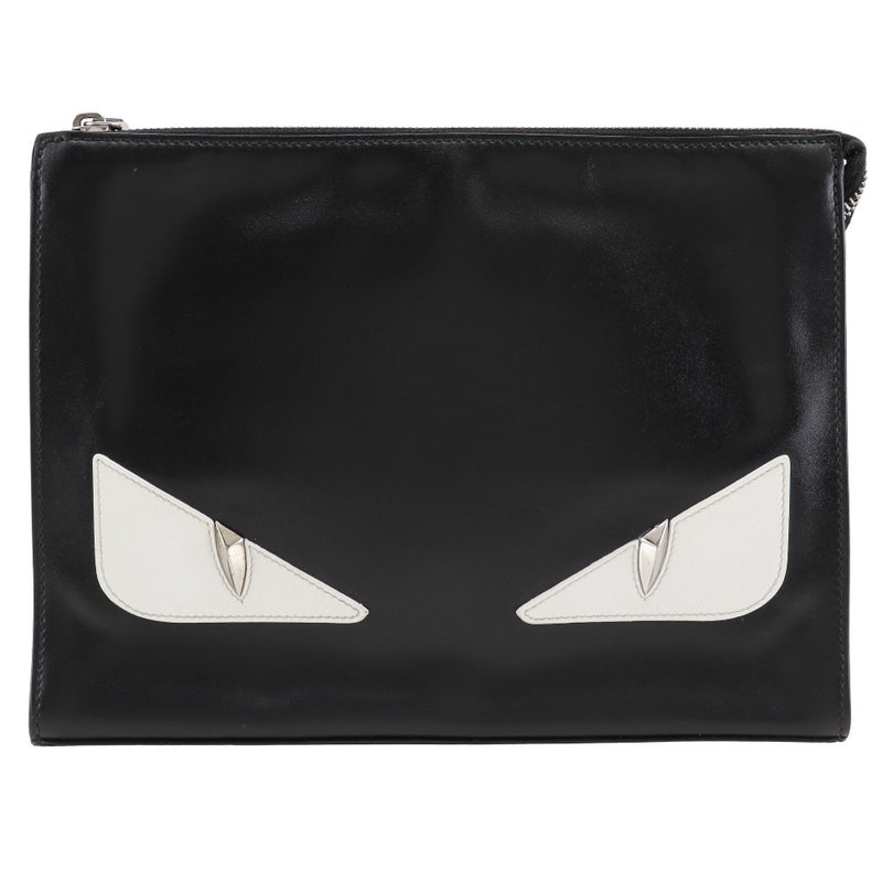 [Fendi] Fendi Bugs Monster Clutch Bag 7VA433 Becerro Negro A5 Ajustación Bugs Monster Unisex