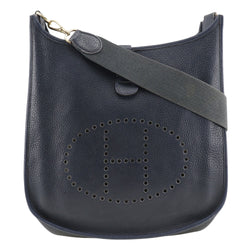 [HERMES] Hermes 
 Evulin 1gm Shoulder Bag
 Abrin leather Navy Diagonal Shoulder A4 Snap button EVELYNE1GM Ladies