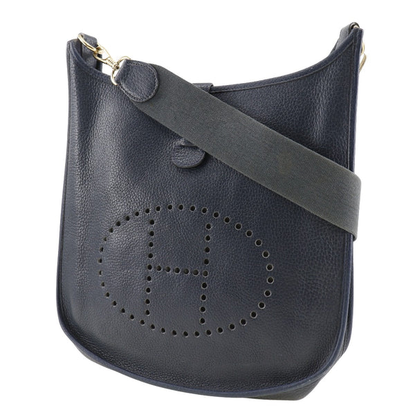 [HERMES] Hermes 
 Evulin 1gm Shoulder Bag
 Abrin leather Navy Diagonal Shoulder A4 Snap button EVELYNE1GM Ladies