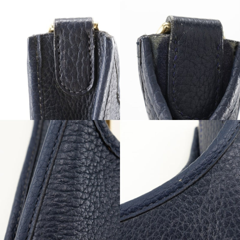 [HERMES] Hermes 
 Evulin 1gm Shoulder Bag
 Abrin leather Navy Diagonal Shoulder A4 Snap button EVELYNE1GM Ladies