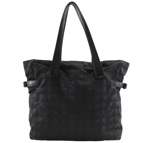 [Chanel] Chanel Tote GM Bag New Travel Línea de viaje Nylon Canal de nylon Handulario negro A4 ZM Ladies B-Rank