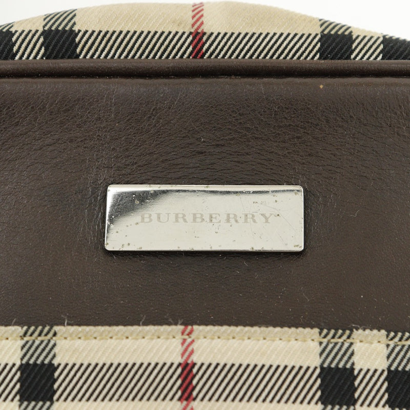 【BURBERRY】バーバリー
 ノバチェック ショルダーバッグ
 ナイロンキャンバス ベージュ 斜め掛け 肩掛け A5 ファスナー Nova Check ユニセックス