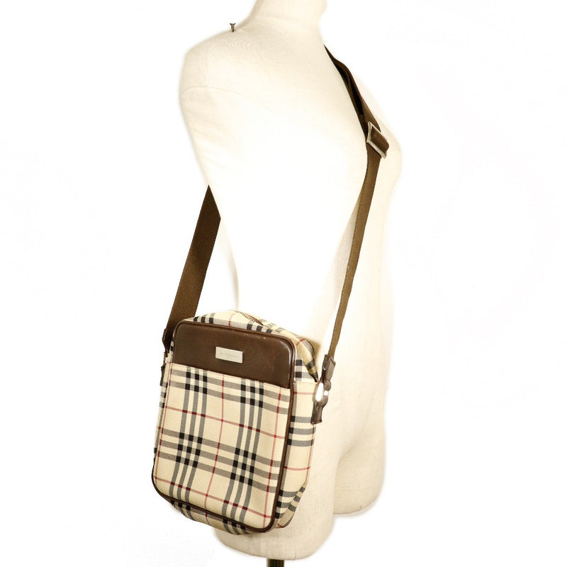 [BURBERRY] Burberry Novicek Shoulder Bag Nylon canvas beige diagonally hanging shoulder A5 Fastener NOVA CHECK Unisex