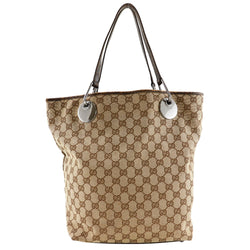 [GUCCI] Gucci Tote Bag 120836 GG Canvas Beige à la main épaule A4 Open Dames