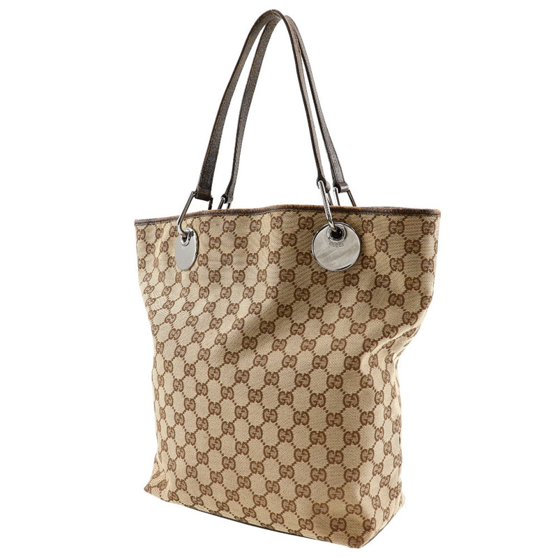 [GUCCI] Gucci Tote Bag 120836 GG Canvas Beige à la main épaule A4 Open Dames