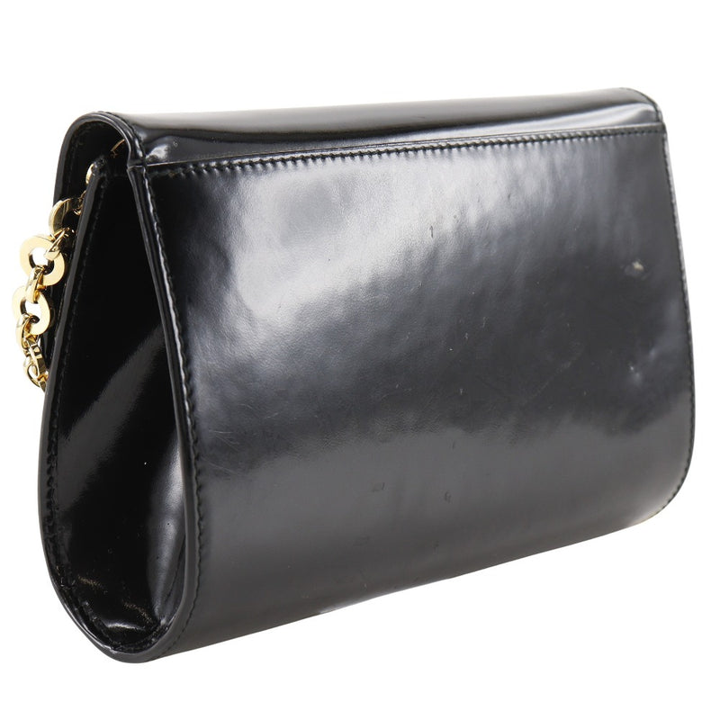 [Salvatore Ferragamo] Salvatore Ferragamo 
 ChainShoulder Shoulder Bag
 Gancini 2WAY Clutch AQ21-8752 Enamel Black Diagonal Hanging 2WAY Flap CHAINSHOULDER Ladies