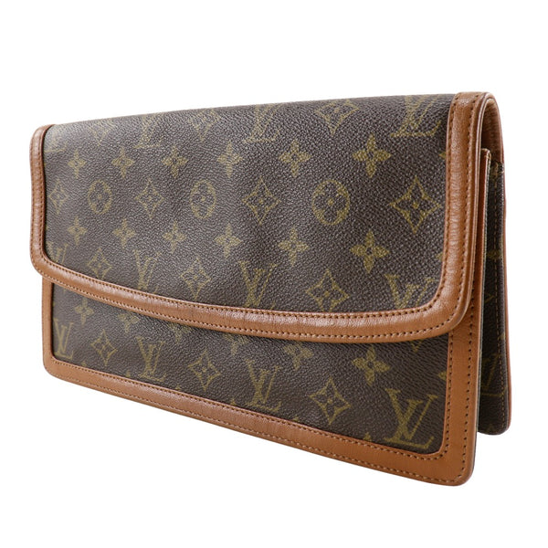 [路易威登]LOUIS VUITTON
 pochette dam gm离合器袋 
 第二袋复古M51810会标帆布茶864th雕刻快照纽扣pochette dam dam dam gm unisex b级