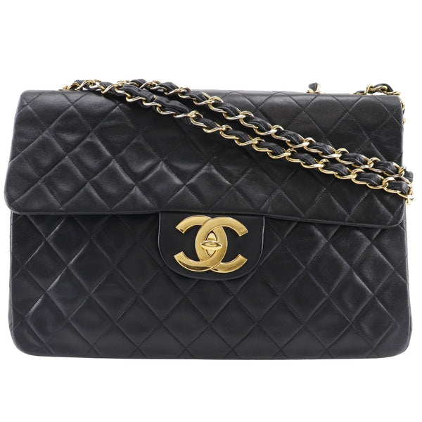 [Chanel] Chanel 
 Decamatrasse 34 Sac à bandoulière 
 Chaîne épaule double chaîne A01094 Ramskin Black Black Handbown A4 Turn Lock Deca Matelasse 34 Ladies A-Rank