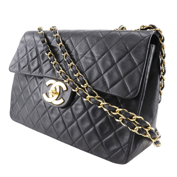 [Chanel] Chanel Decamatrasse 34 Chaîne d'épaule Sac à double chaîne A01094 Ramskin Black Black Handscope A4 Turn Lock Deca Matelasse 34 Ladies A-Rank