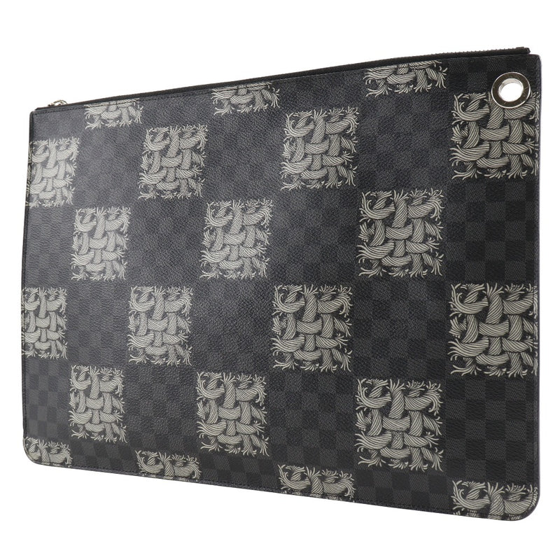 [Louis Vuitton]LOUIS VUITTON
 Pochette Jules GM Clutch Bag 
 Christopherne Mess M61232 Dami Graphit Canvas Black MI3165 Engraved A5 Fastener POCHETTE JULES GM Men's A-Rank