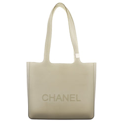 [Chanel] Chanel 
 Bolso logo 
 Bolso de hombro gris de goma A5 LOGO ABIERTO Damas