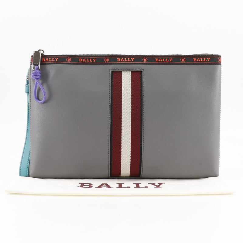 [Bally] Barry Land Clutch Sac Barry en cuir rayé Gris Hands Gris A5 Fastland Heartland Men A Rank