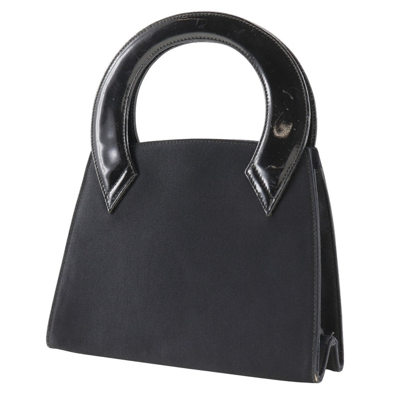 [Salvatore Ferragamo] Salvatore Ferragamo 
 Handbag 
 Satin× Enamel black handbag magnet type ladies